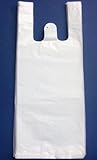 100ct White Plastic T-shirt Shopping Bags (6x4x15-13mic)