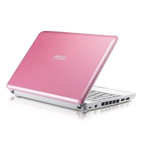 MSI Wind U100-427 10-Inch Pink Netbook - 2.5 Hour Battery Life