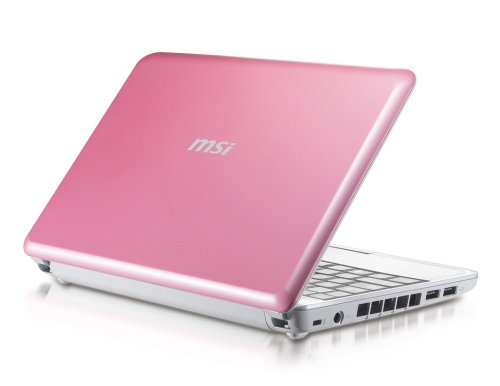 MSI Wind U100-427 10-Inch Pink Netbook - 2.5 Hour Battery Life