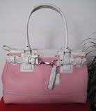 Coach Purse Handbag Petal/white Hml Leather Carry All