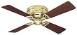 Hunter Low Profile lll 42-Inch Four-Walnut-Blades-Ceiling Fan, Antique Brass # 23860