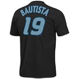 Majestic Jose Bautista Toronto Blue Jays #19 Player T-Shirt - Black (Small)