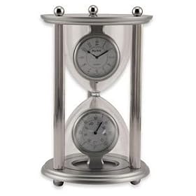 Hourglass Encased Clock and Thermometer by BBI