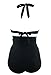 V'SHOW 1950s Solid Black Polka Dot High Waisted Bikini Swimsuits Swimwear(FBA)