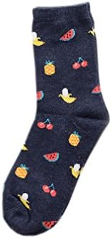Winter Harajuku Cute Black Cotton Socks Fruit Pattern