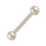 Stainless Steel Externally Threaded Straight Barbell: 16g 3/8, SS Balls: 3mm