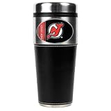 NHL New Jersey Devils 16oz Travel Tumbler with Black Sleeve