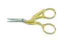 Gingher G-ST 3-1/2-Inch Gold-Handled Stork Embroidery Scissors