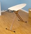 Household Essentials Bamboo 4-Leg Fibertech Wide Top Ironing Board with Natural Cotton Cover