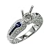 1.47 ct Sapphire &amp; Diamond Engagement Ring Setting 18k White Gold