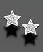 14k White Gold Diamond Accent Star Earrings