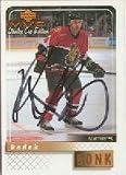 Radek Bonk, Ottawa Senators, 2000 Upper Deck MVP Stanley Cup Edition Autographed Card