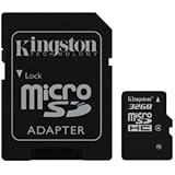 Kingston Digital 32 GB Class 4 microSDHC Flash Card with SD Adapter (SDC4/32GBET)