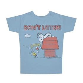 Peanuts Snoopy Slim Fit Tee-don't Litter From the Roof Snoopy Tshirt