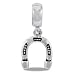 DaVinci Horseshoe European/Memory Dangle Charm Double Sterling Layered Bead - Fits Pandora Bracelets