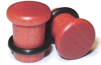 00g Gauge 9.2mm Organic Pink Ivory Single Top Hat Exotic Wood Plugs