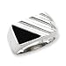 Sterling Silver Mens Onyx Ring - Size 10