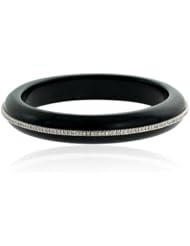 18kt Solid Gold Diamond Pave Bakelite Bangle Bracelet Jewelry By Socheec