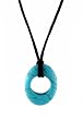 Necklace - N8 - Open Oval Turquoise hung on Satin Cord