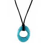 Necklace - N8 - Open Oval Turquoise hung on Satin Cord