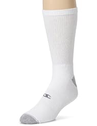 Apparel: Champion Mens 6 Pack Crew Socks, White, 10-13 (Shoe size 6-12) - Champion