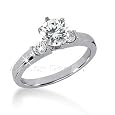 14K White Gold Round Cut Diamond Promise Engagement Ring (0.60ct.tw, HI Color, SI2-3 Clarity)