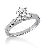 14K White Gold Round Cut Diamond Promise Engagement Ring (0.60ct.tw, HI Color, SI2-3 Clarity)