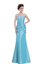 Natural   Waistline Taffeta Spaghetti Strap Mermaid Lace Beaded Floor Length Prom Dress 
