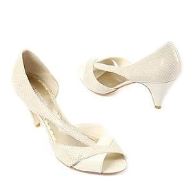 BCBGirls Lions Snake Skin Leather Pumps, 8, Icy Foam