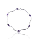 31j1QTe3X1L. SL160  Sterling Silver Jewelry: Sterling Silver Genuine Amethyst Bracelet, 7.25"