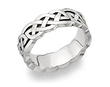 White Gold Celtic Ribbon Wedding Band in 14K