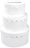 Darice 2849-57, 3-Stacked Primed Paper Mache Cake Box, White