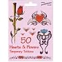 Assorted Pack of 50 Hearts & Flowers Tattoos