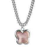 Sterling MOP Butterfly Pendant & Bead Chain 17