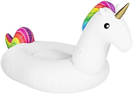 IceStorm Giant Inflatable Rainbow Unicorn 106.3*55*47.2inch -Outdoor Swimming Pool Float