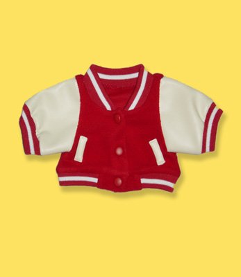 31j1dt2K4WL 9020 Red Letterman Jacket Clothes for 14   18 Stuffed Animals and Dolls