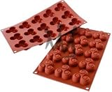 Flexible Silicone Bakeware Small Triskell (Three Intersecting Spirals) 50x50x17mm. 15 on sheet
