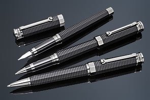 Montegrappa NeroUno Linea Chrome Trim Ballpoint Pen - ISNLCBAC