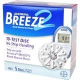 Ascensia Breeze 2 Blood Glucose Test Strips - Box of 50