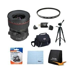 Canon TS-E 24mm f/3.5L II Ultra Wide Tilt-Shift Lens for Canon Digital SLR Cameras w/ 82mm Multicoated UV Protective Filter, Deluxe Bag, Lens Cap Keeper, Microfiber Cleaning Cloth, Memory Card Wallet, USB 2.0 Card Reader, Professional Tripod