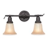 Royce Lighting RV700/2-23 Prescott Two-Light Vanity Oil Rubbed Bronze with Sepia Tinted Globes