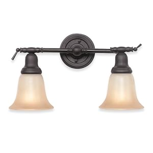 Royce Lighting RV700 2-23 Prescott Two-Light Vanity Oil Rubbed Bronze with Sepia Tinted... by Royce Lighting