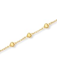 Kids Puffy Heart Charm 14K Gold Bracelet