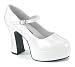 Sexy White Mary Jane Adult Shoes - Wide Width