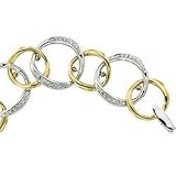 14K Two Tone Gold Diamond Bracelet
