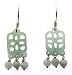 Sterling Silver Genuine Green Jade Carved Drop Earrings