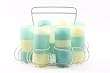 Pale Blue Highballs With Ice Bucket