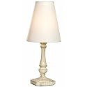 Normande Lighting 40W Incandescent Table Lamp. 16" High with an Antique Like Painted Finish and White Fabric Shade.
