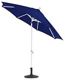 Outdoor Living : 11' Auto-tilt Umbrella White Blue Sunbrella