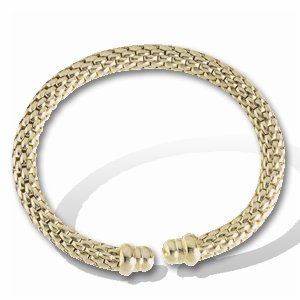 Sterling Silver Hollow Bangle Bracelet Length 7.5